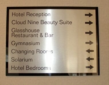 Hotel wayfinding signage
